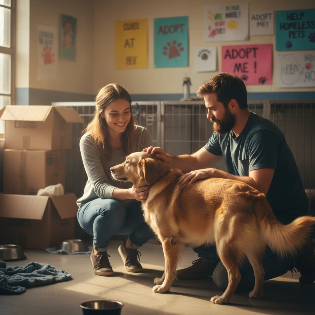 Ehrenamtliche kümmern sich um ein Tier